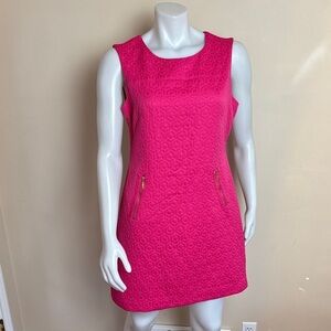 Worthington - Hot Pink textured sleeveless mod dress. Size 10